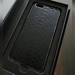 Barneys NY Python Black Leather iPhone 6 Plus Phone Case